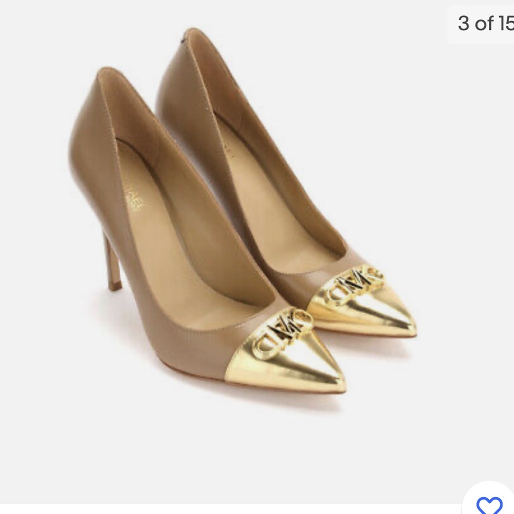 Michael Kors Parker Décolleté in Camel-Colored Gold Metal Detail ✨like new✨
